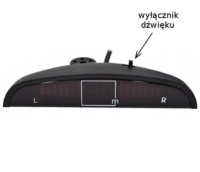 Wyświetlacz z włącznikiem LED do sensorów parkowania
