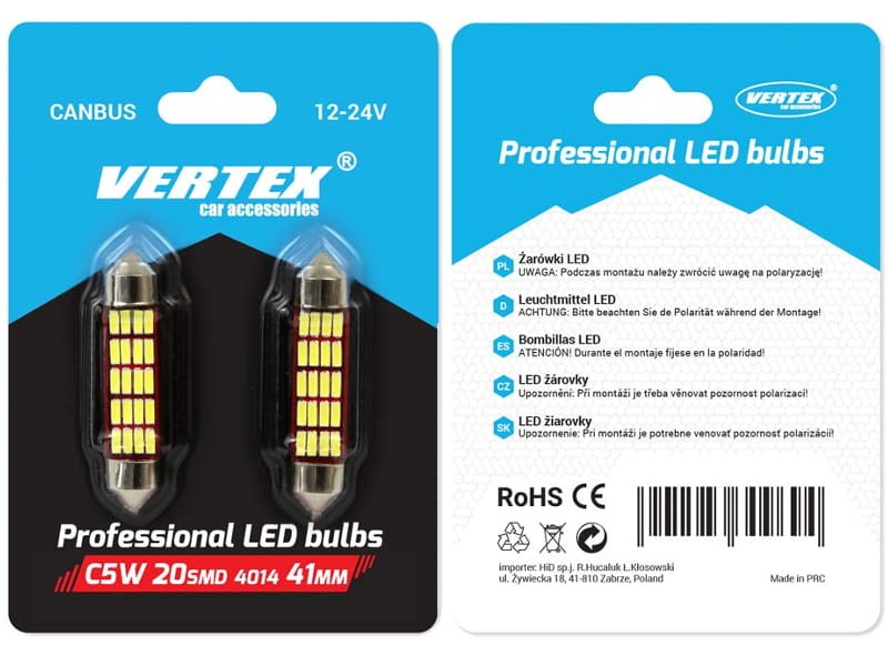 Żarówka LED C5W 41mm 20x4014 Canbus