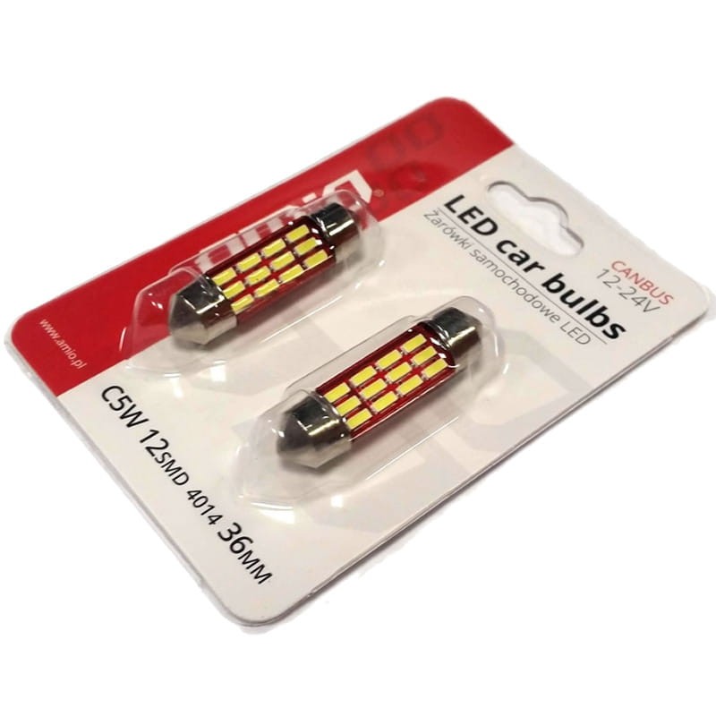 Żarówka LED C5W 36mm 12x4014 Canbus