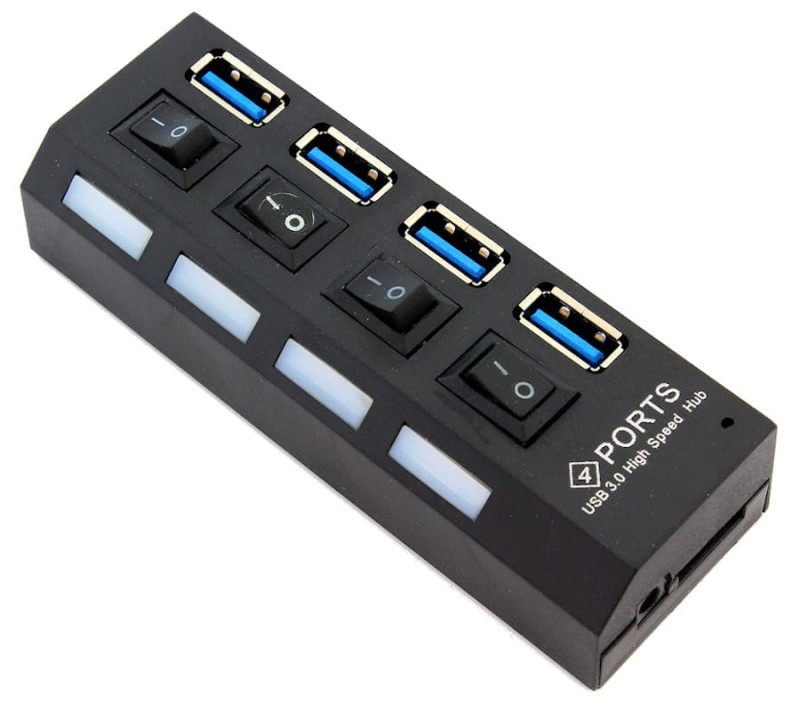 Hub 4xUSB z włącznikami