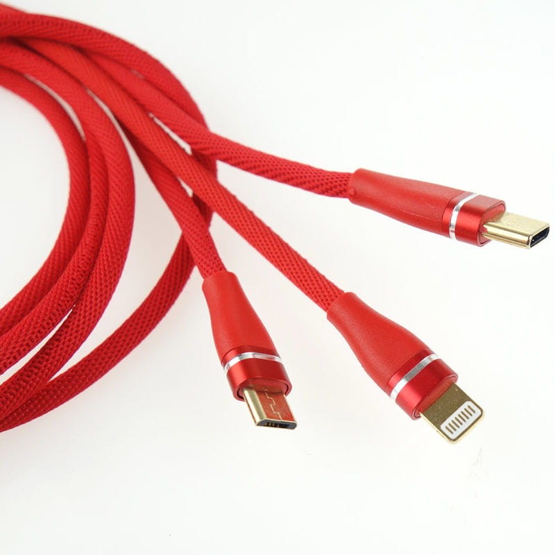 Multikabel 3w1 USB-C micro Lightning