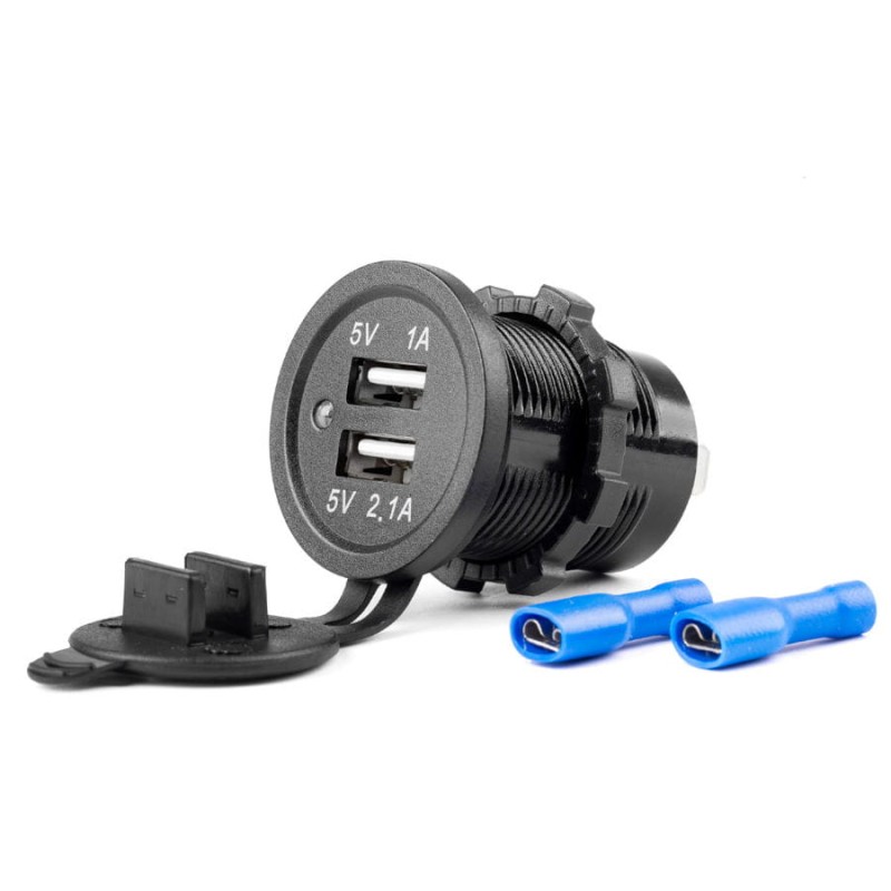 Gniazdo ładowarki 2xUSB z zatyczką