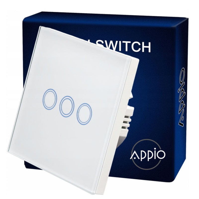 Dotykowy włącznik szklany biały z WiFi