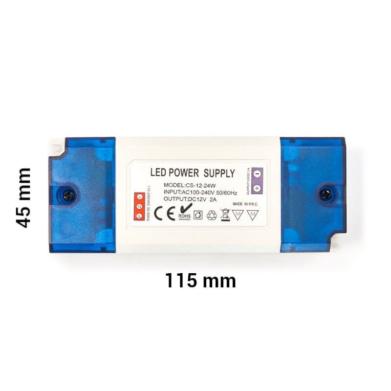 Zasilacz meblowy w plastikowej obudowie 12V