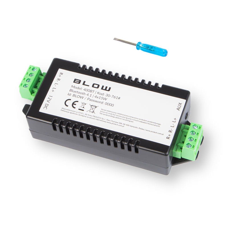 Wzmacniacz bluetooth oraz gniazdem AUX