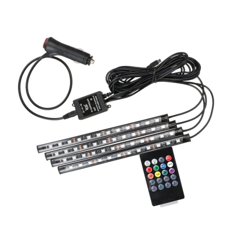 Oświetlenie LED RGB do wnętrza samochodu