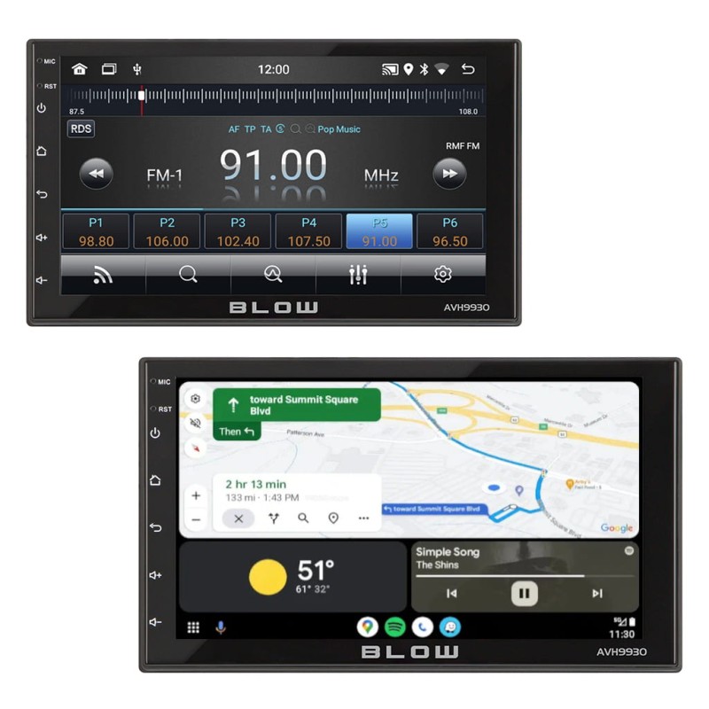 Radio 2DIN z ekranem dotykowym 7"