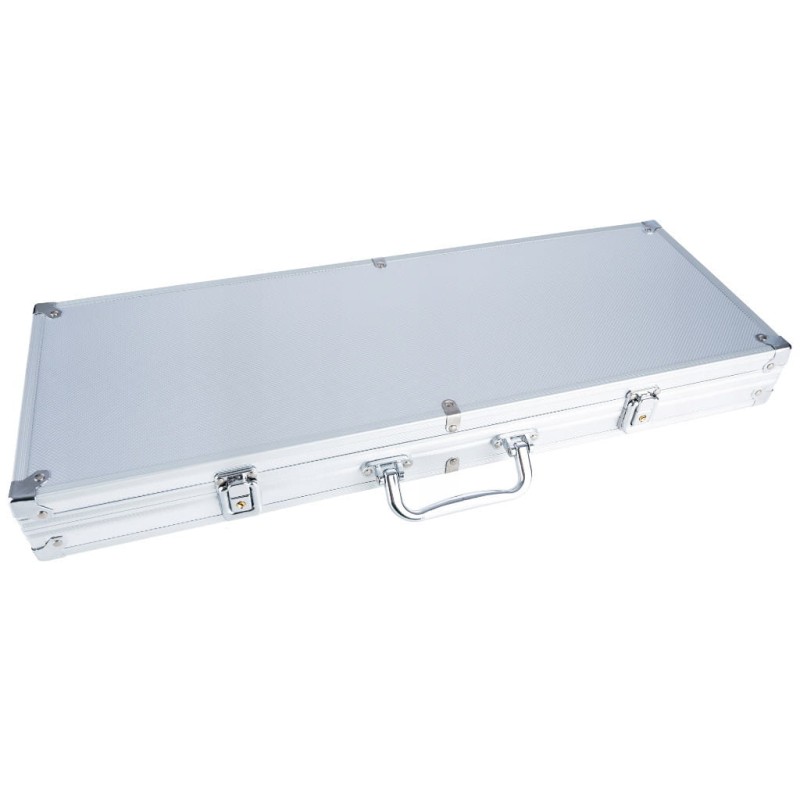 Aluminiowa walizka z dwoma kluczykami