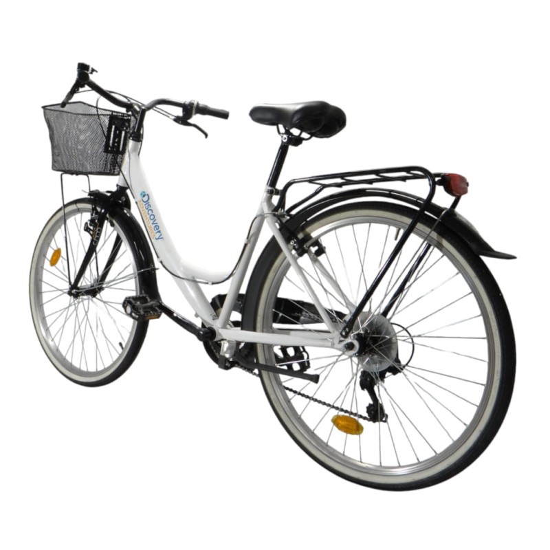 Rower miejski z koszykiem z przodu