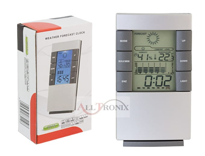 Elektroniczna stacja pogody z zegarkiem i termometrem