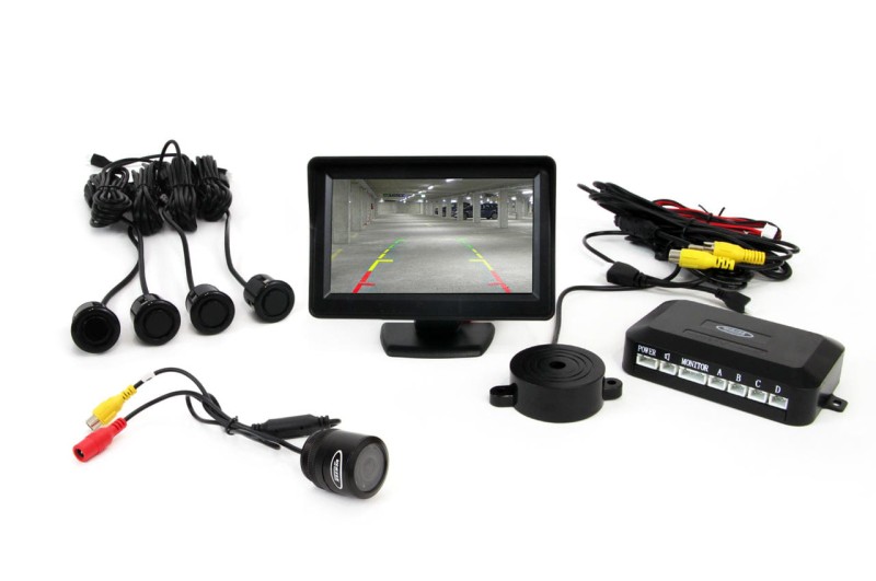 4 czujniki cofania Gold, buzzer, wyświetlacz, kamera