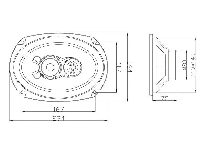 Głośniki 250W 6x9" 3-way
